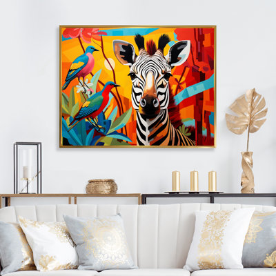 Pop Art, faune, zèbre, reproduction d'art sur toile