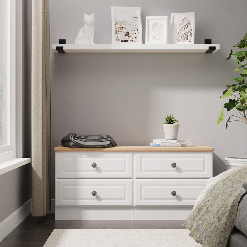 110cm W 4 - Drawer Chest of Drawers, White