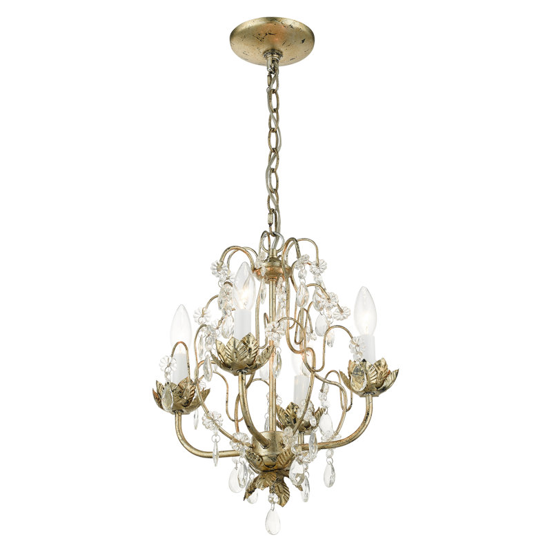 Lustre unique classique / traditionnel à 4 lumières avec détails en cristal Borchert