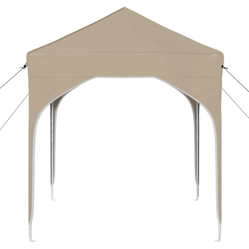 Vidaxl Pop-Up Party Tent 210D Oxford With Silver Coating, 194cm W x 194cm D, Beige