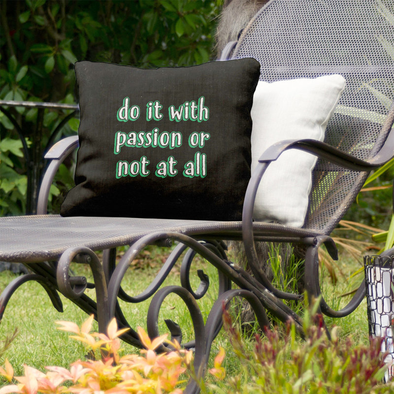 Coussin intérieur/extérieur d’inspiration passion, 18 po x 18 po, Vert