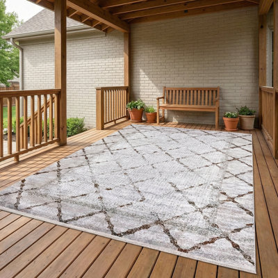 Tapis à motif géométrique beige Thambiah