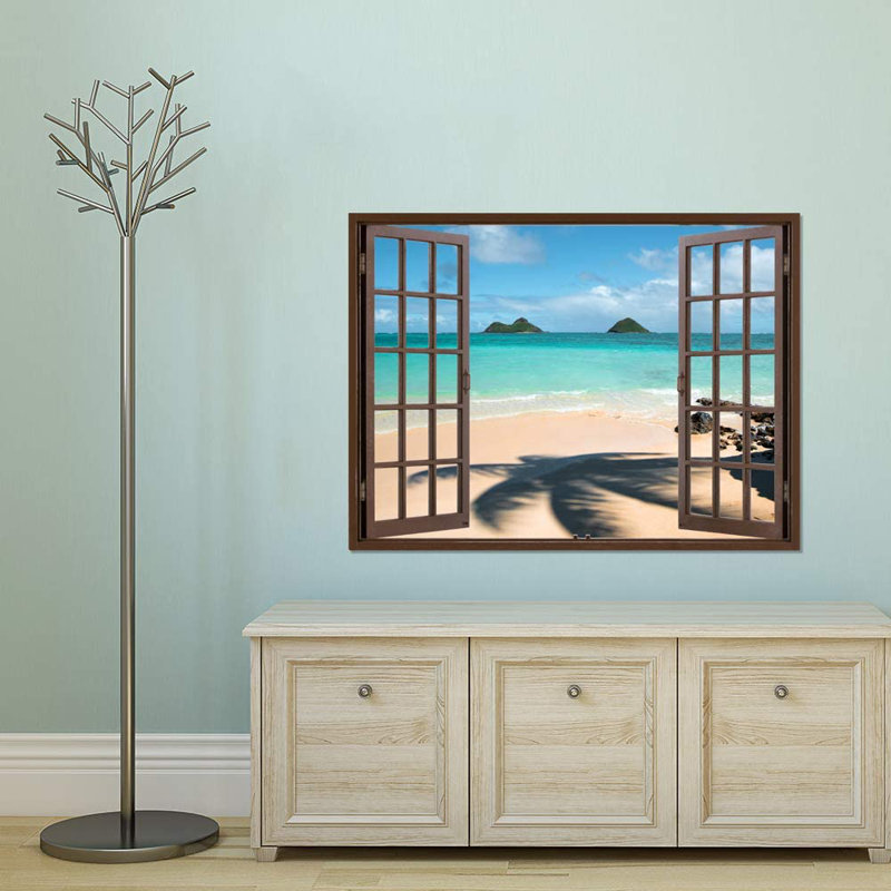 Window Brown Scenery Peel & Stick Border, 24" W x 32" L