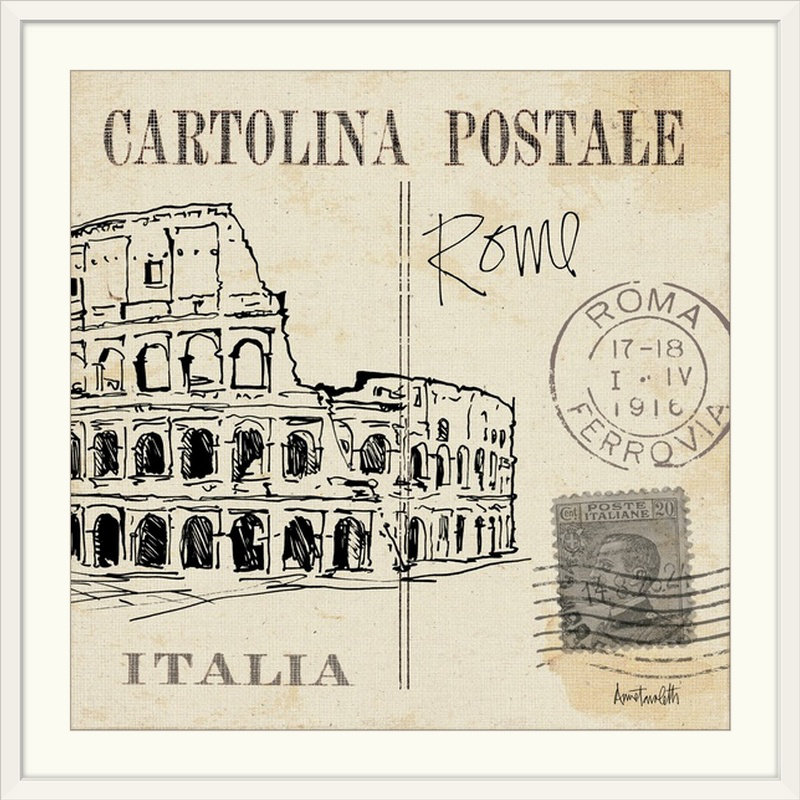 « iv », reproduction d’impression anne tavoletti Postcard Sketches, H 35 po x l 35 po x P 1,5 po, Toile