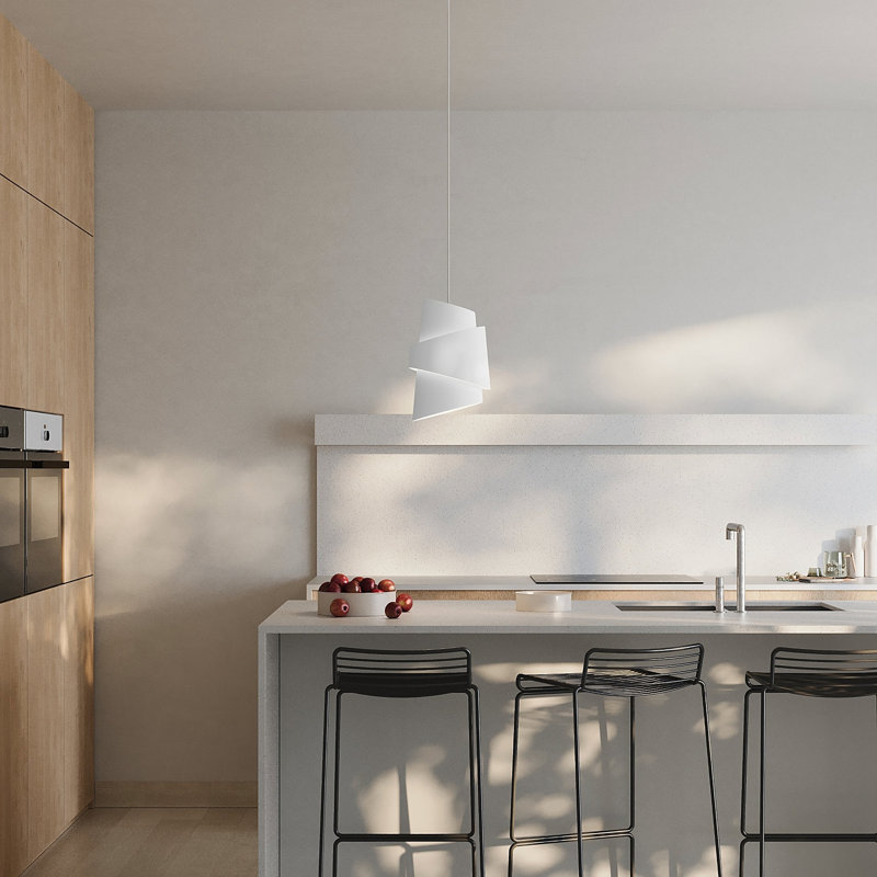 Croissant Pendant Light, Snow, White
