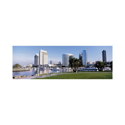 Panoramic View Of Marina Park And City Skyline, San Diego, California, USA by Panoramic Images - Wrapped Canvas Panoramic Print