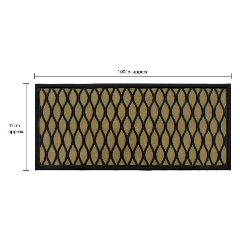 Vienna Non-Slip Geometric Indoor Doormat, Rectangle W45 x L100 cm