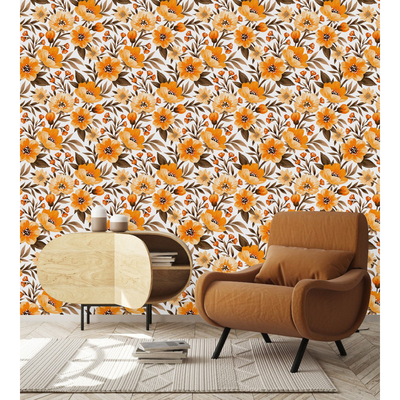 Peel & Stick Floral Tile, 2.08' W x 10.42' L