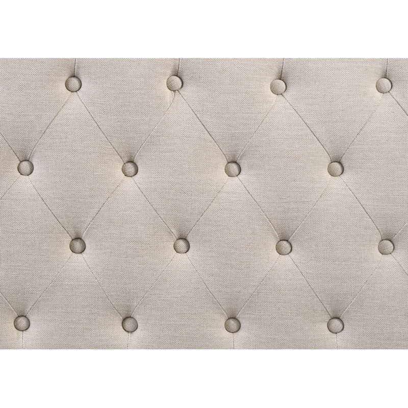  Ferris Tufted Upholstered Low Profile Standard Bed, Beige, Full