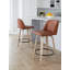 Tabouret de comptoir à hauteur fixe de 26 po avec pieds en bois cintré et repose-pieds rond Thea-129427561-129427563-129427573
