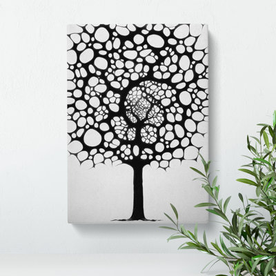 Monochrome Tree Art No.1 - Wrapped Canvas Print