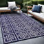 Tapis intérieur / extérieur bleu marine / blanc Aldo-70160283
