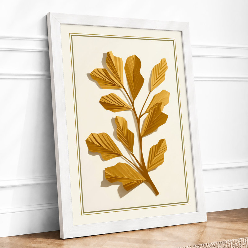 Gilded Branch Botanical - Framed Print, A1 - 84.1 x 59.4 cm, White