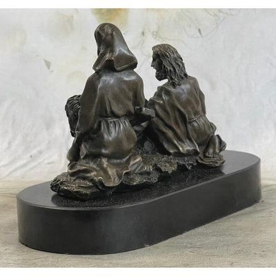 Heine La Pieta Jesus Christ Paul  Mary Bronze Statue Sculpture Figure Christianity 6 Inches X 8 Inches