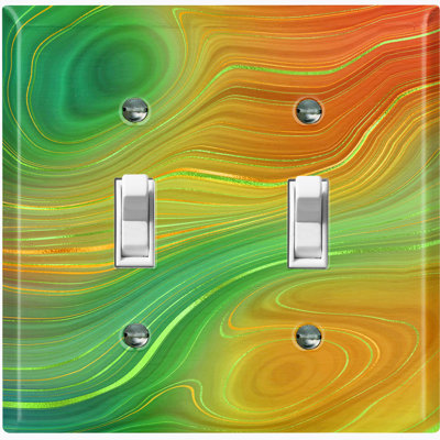 Patterned 2 - Gang Toggle Light Switch Standard Wall Plate