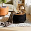 Repose-pieds de rangement rond de 25 pouces avec plateau, table basse moderne en tissu touffeté, repose-pieds rembourré noir avec compartiment caché pour le salon et la chambre à coucher-1944169725