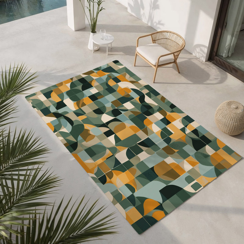 Tapis intérieur et extérieur Block Forest, Rectangulaire 3 pi x 5 pi