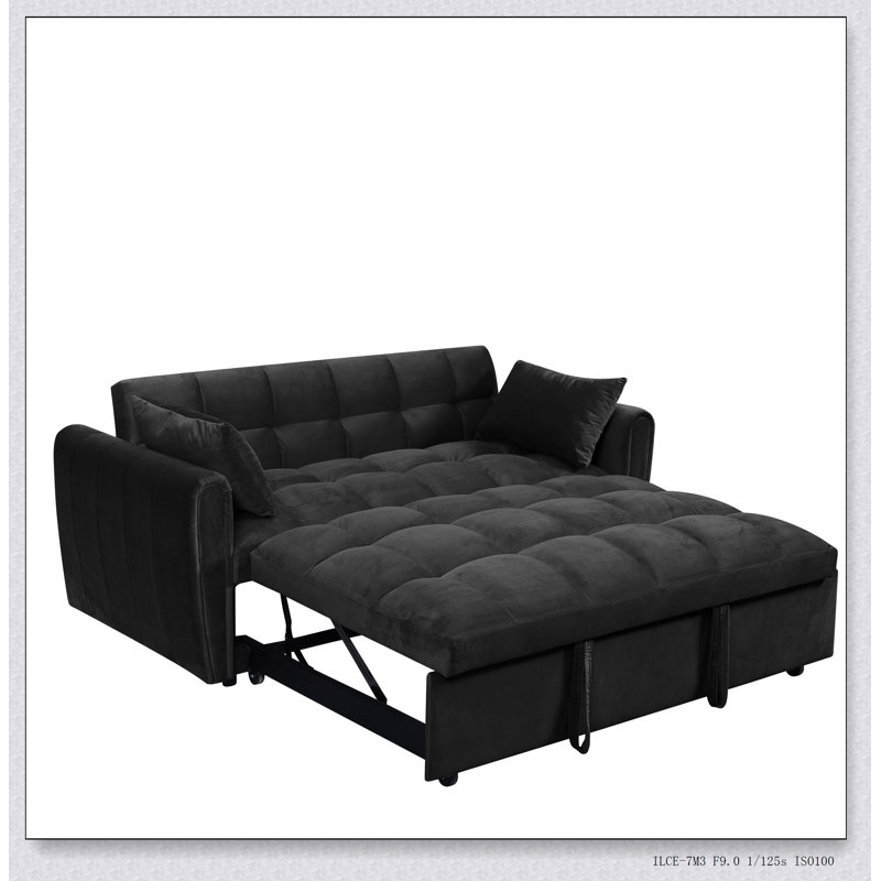 Canapé-lit pliable polyvalent avec dossier réglable et rangement, parfait pour n'importe quelle pièce et peu encombrant, Noir