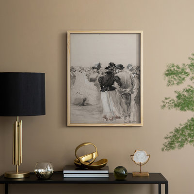 Vintage Portrait Print XX Framed Print - Solid Wood