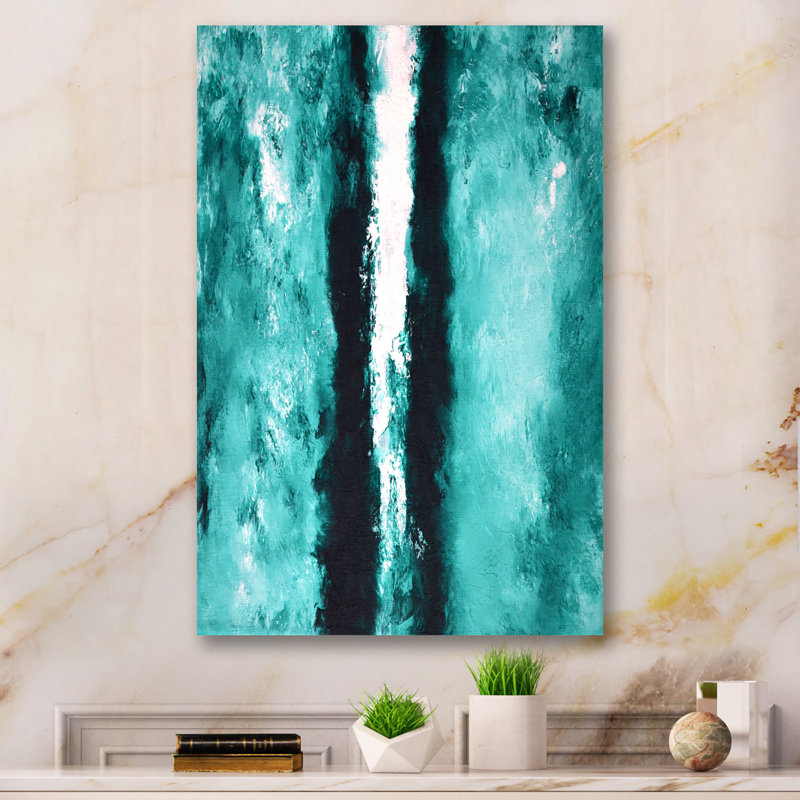 «Colorfields in Turquoise and White» - Reproduction de photo encadrée sur toile, H 12 po x l 8 po x P 1 po, Toile tendue