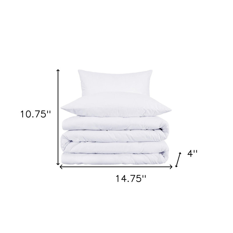 White Cotton Blend 1200 Thread Count Washable Duvet Cover Set, King