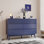 Wood 7-Drawer Dresser - Striped Surface & Pull-Free Drawers