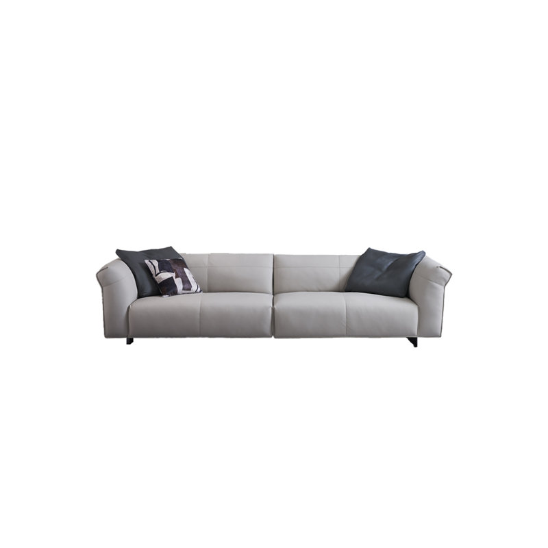 Canapé en cuir véritable 118,1 po