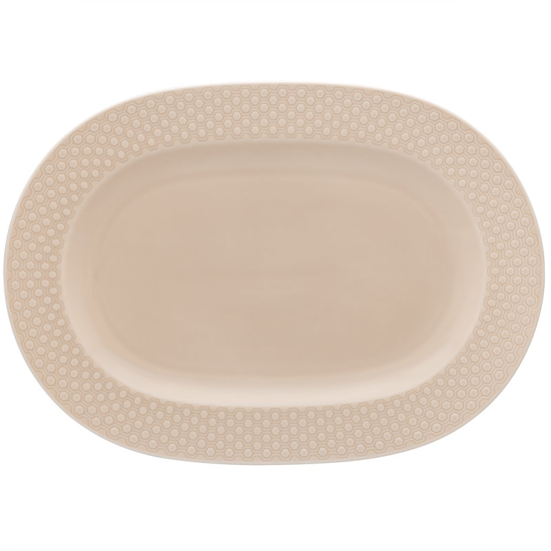 Kikko Oval Platter, 14", Pink