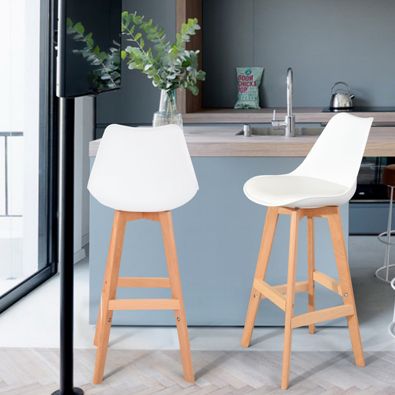 Zayn Upholstered Counter Stool with Solid Wood Frame