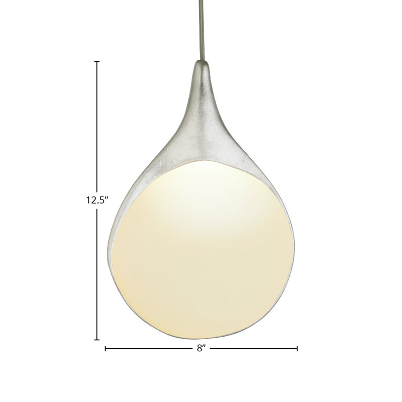 Nove Ceramica 1-Light Pendant, 12.5" H x 8" W x 1.75" D, Silver