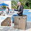 Très grande boîte de rangement pour terrasse - Armoire en résine durable, imperméable et verrouillable pour terrasse et jardin 50 gallons-111993506