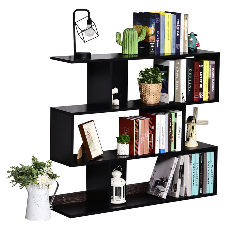 Bibliothèque géométrique H 37 "x l 43,25", Noir