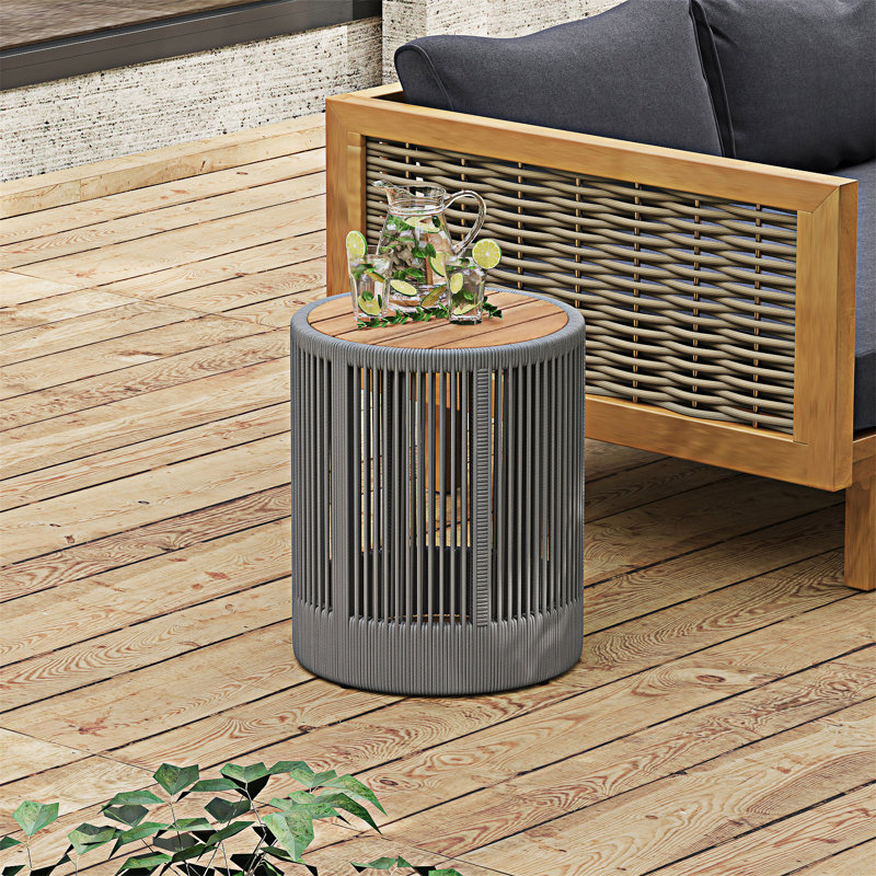 Table d'appoint d'extérieur, Gris