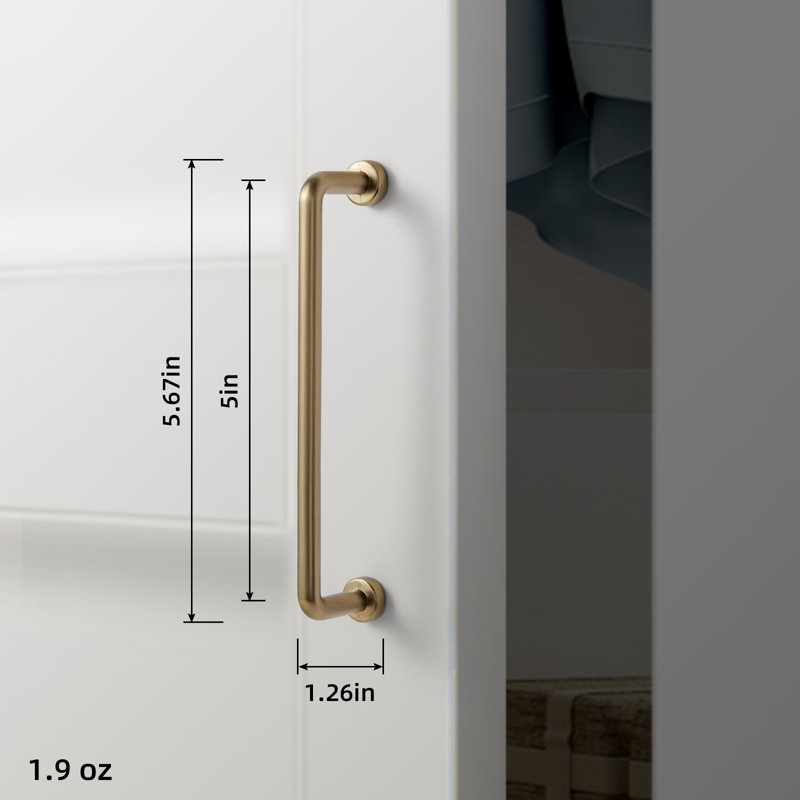 Champagne Bronze Cylindrical Bar Cabinet Pulls with Mounting Hardware