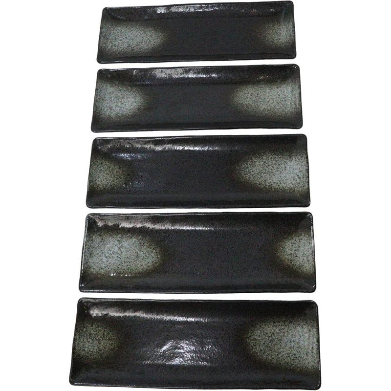 Pack Of 5 Tone Hakumu Collection Rectangular Serving Platters 14"L