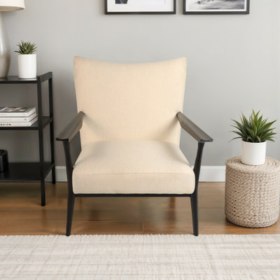 33" Eurika Accent Chair, White/Black