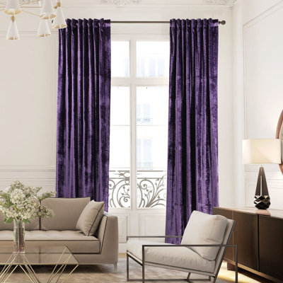 Blackout Thermal with Liner Extra Long & Extra Wide Shiny Velvet Decorative Curtain Panel