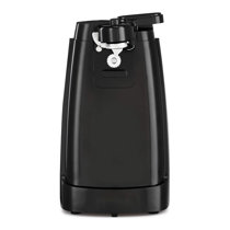 Brentwood Appliances J-30B Tall Electric Can Opener with Knife Sharpener  and Bottle Opener, Black