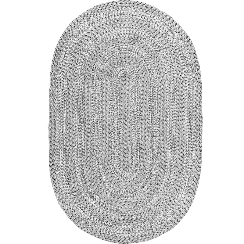 Tapis intérieur / extérieur gris Catharine, Ovale 5 pi x 8 pi