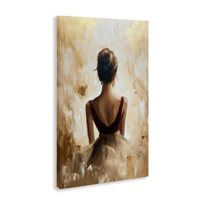Portrait de ballerine, toile abstraite portrait, design par Petal Prints Design