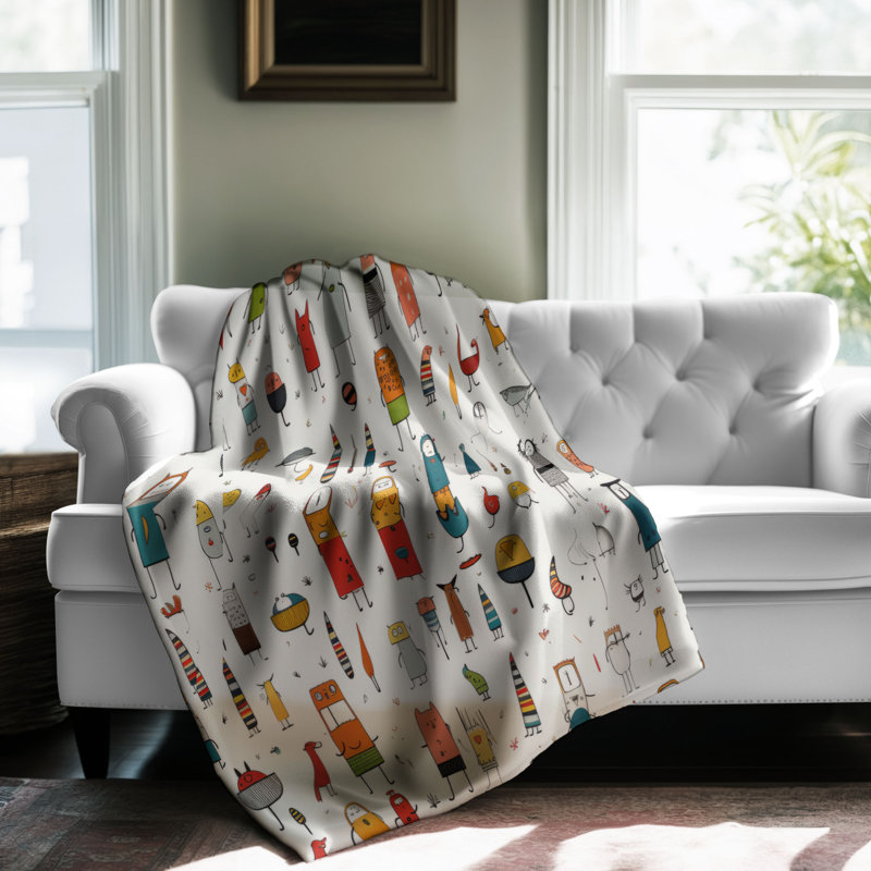 Animated Personalities - 1 Piece Premium Blanket, Queen