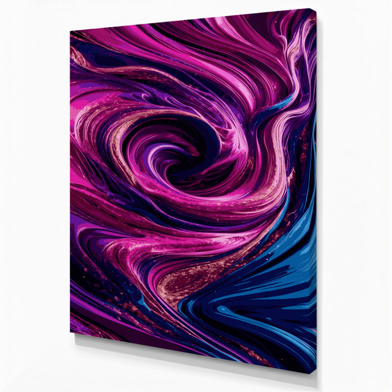Abstrait art fluide sur toile mauve 39, H 14 po x l 11 po