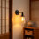 Applique murale industrielle avec abat-jour en verre transparent, luminaire en métal noir à 1 lumière pour ampoules E26, design vintage soufflé à la main