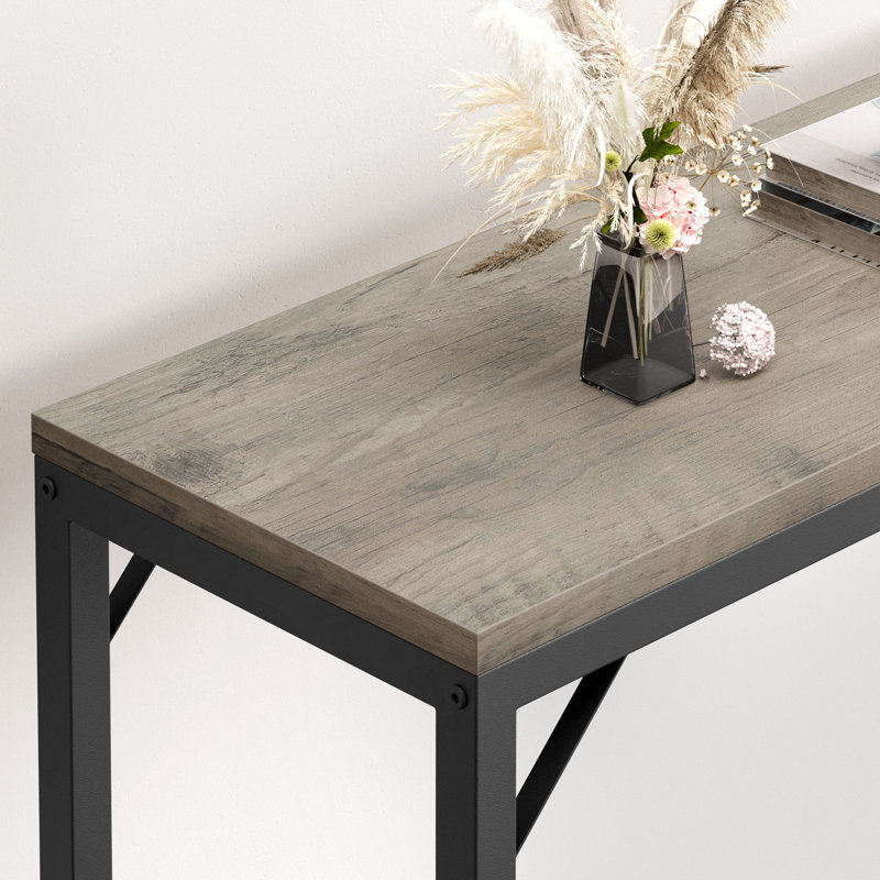 Mishti 39.37'' Console Table, Black, Gray
