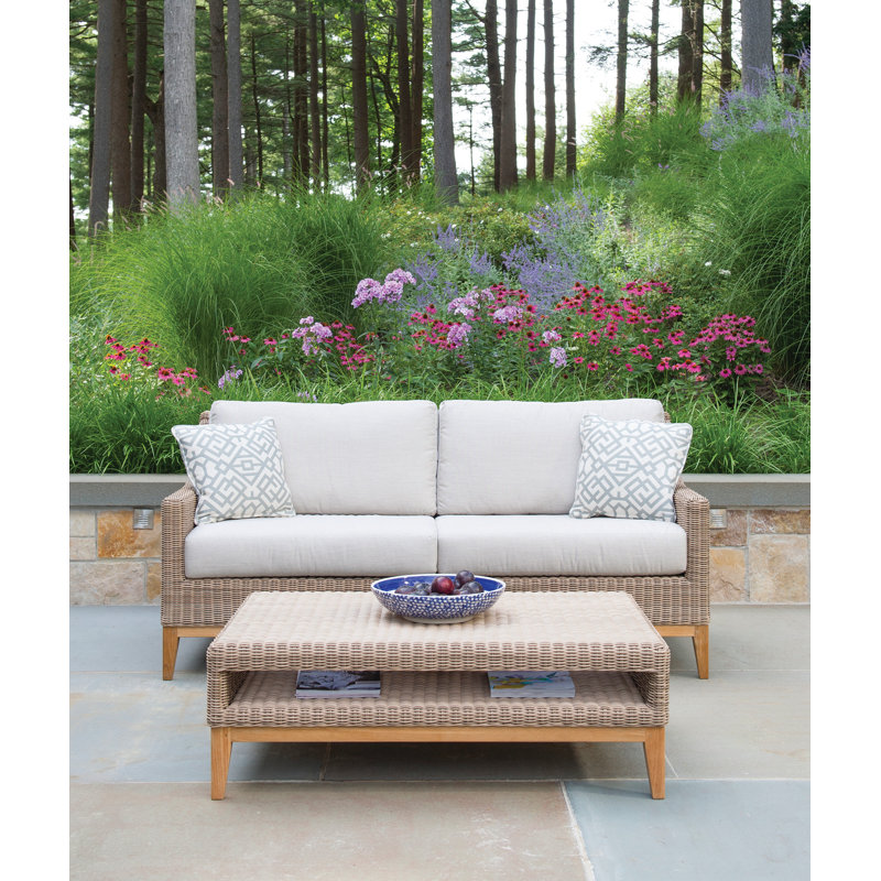 Frances Outdoor 3 - Seat Patio Sofa, Canvas Canvas Sunbrella® Canvas, Frances Black