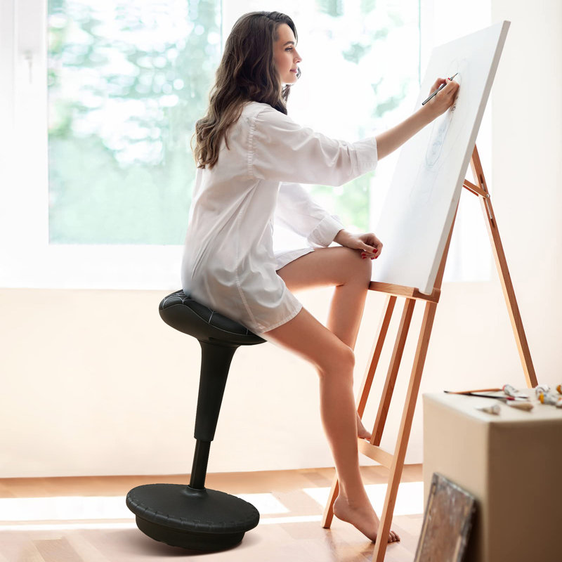 Tabouret réglable sans dossier, tabouret réglable, noir