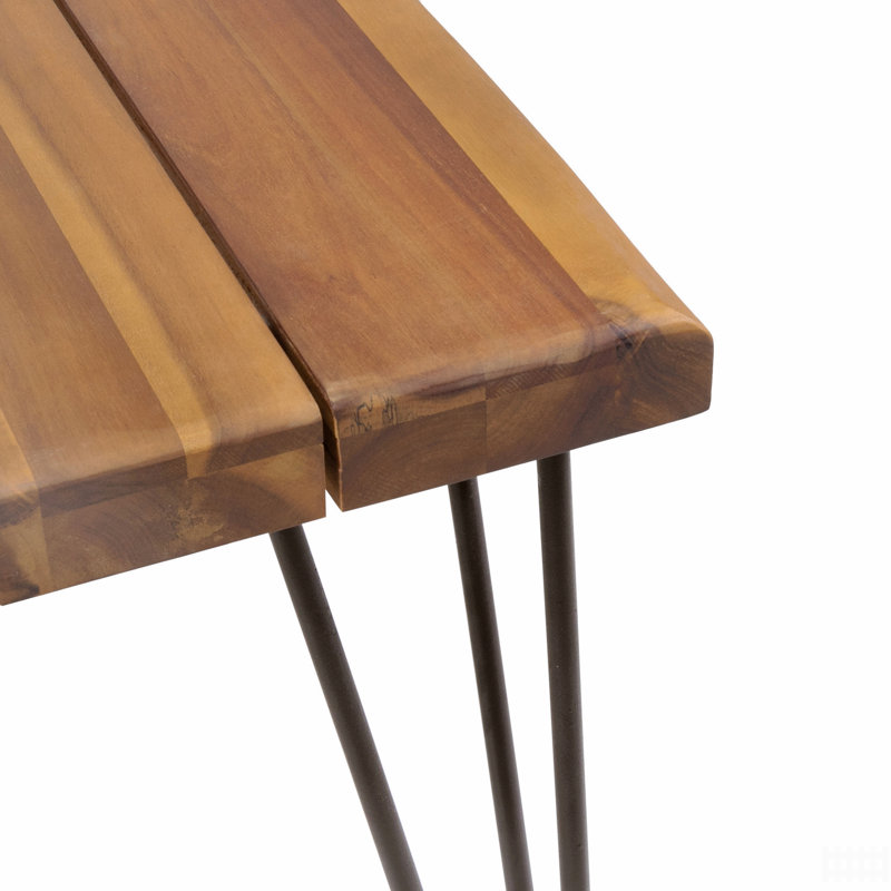 Industrial Wood And Metal Rectangular Dining Table