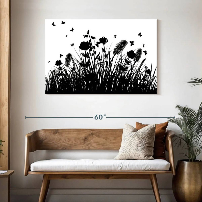 Herbe noire et blanche Harnek, H 30 po x l 45 po