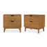 2-drawer Nightstand With Solid Wood Base (set of 2)