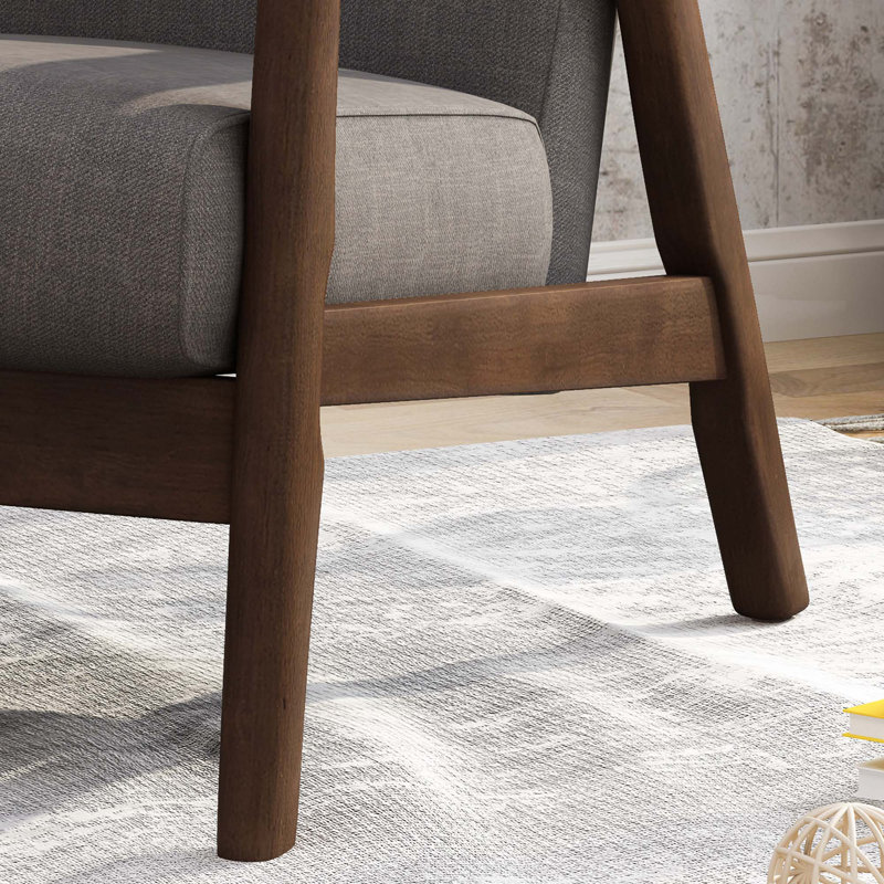 Chaise d'appoint Mid-Century moderne, fauteuil capitonné, Gris foncé
